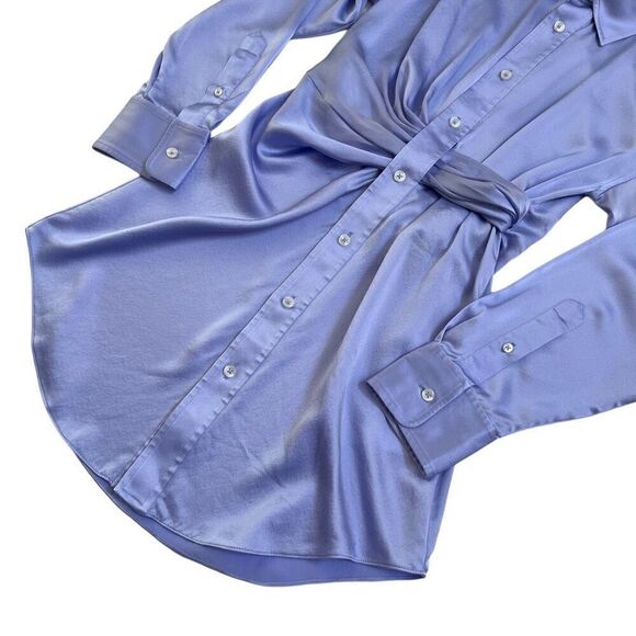 Alexander Wang Threaded Placket Draped Shirt Dress in Easter Egg - Picture 4 of 12
